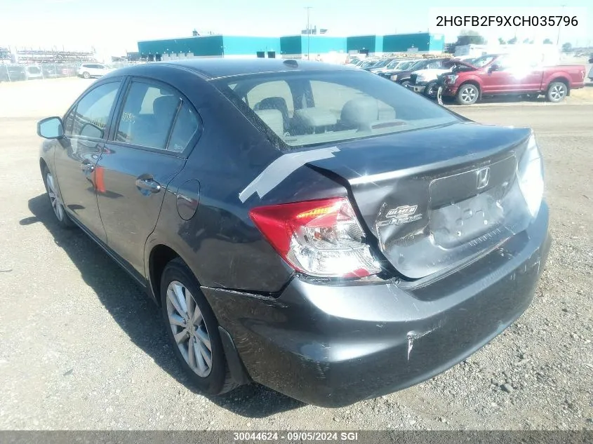 2012 Honda Civic Exl VIN: 2HGFB2F9XCH035796 Lot: 30044624