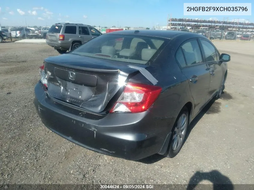 2012 Honda Civic Exl VIN: 2HGFB2F9XCH035796 Lot: 30044624