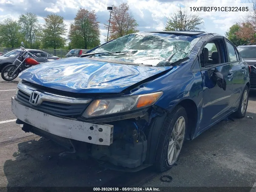 2012 Honda Civic Ex-L VIN: 19XFB2F91CE322485 Lot: 39326138