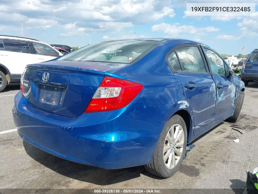 2012 Honda Civic Ex-L VIN: 19XFB2F91CE322485 Lot: 39326138