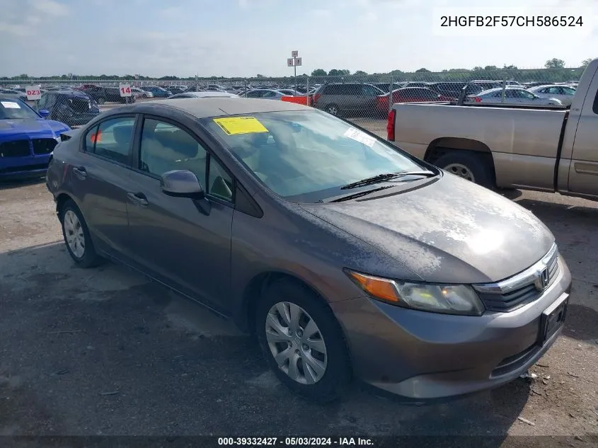 2HGFB2F57CH586524 2012 Honda Civic Lx