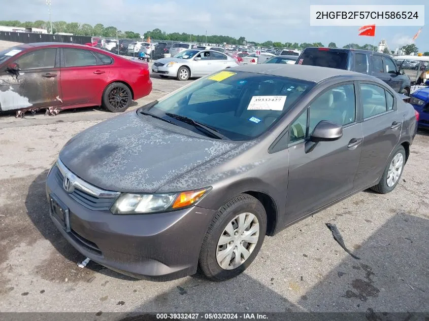 2HGFB2F57CH586524 2012 Honda Civic Lx