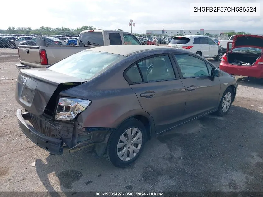 2HGFB2F57CH586524 2012 Honda Civic Lx