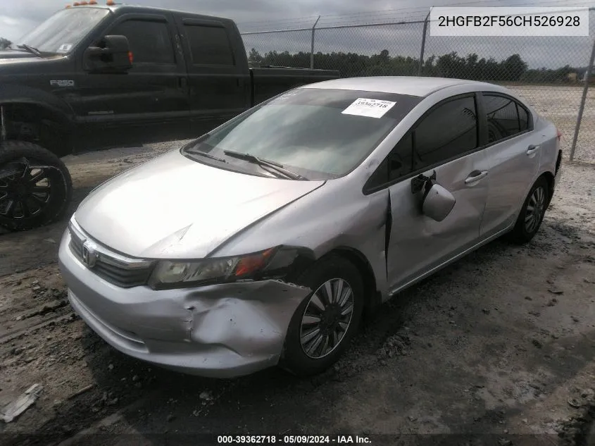 2HGFB2F56CH526928 2012 Honda Civic Lx