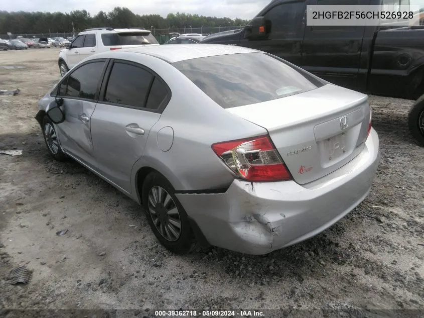 2HGFB2F56CH526928 2012 Honda Civic Lx