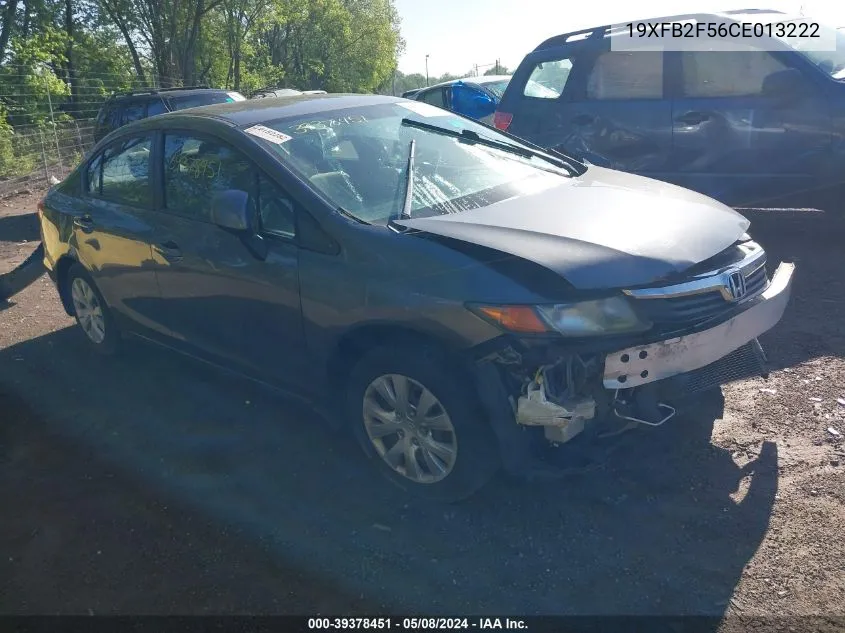 2012 Honda Civic Lx VIN: 19XFB2F56CE013222 Lot: 39378451