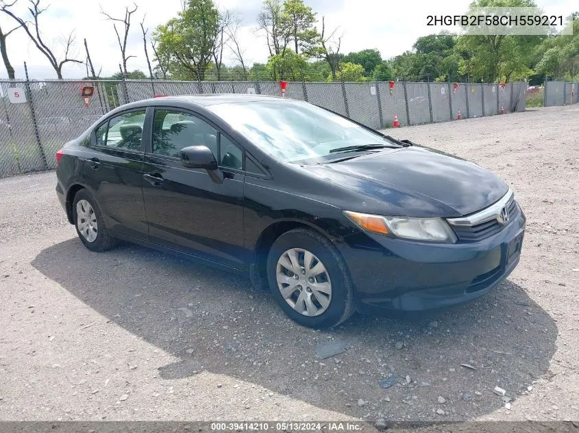 2HGFB2F58CH559221 2012 Honda Civic Lx