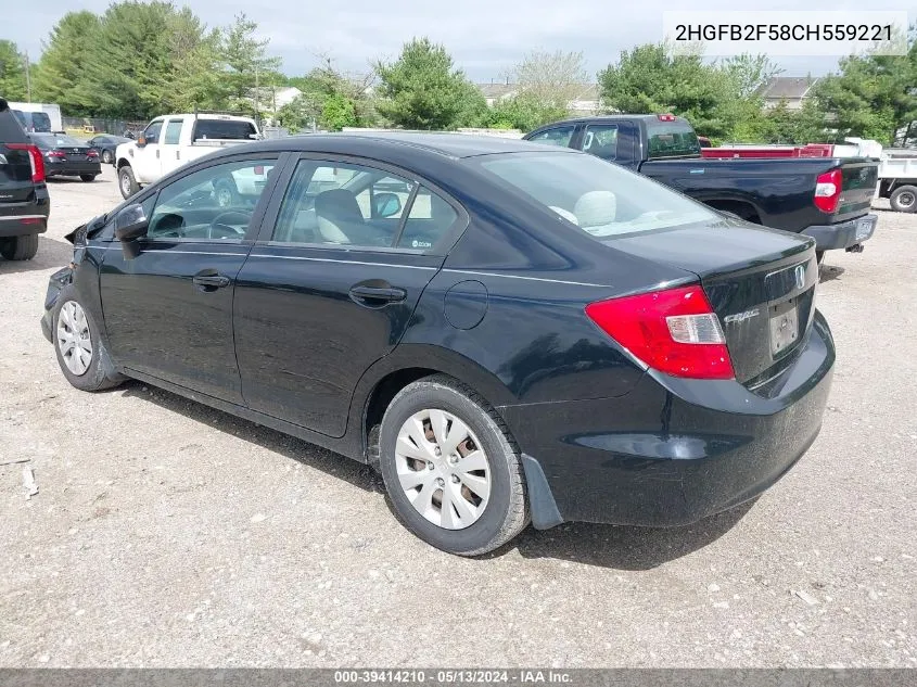 2HGFB2F58CH559221 2012 Honda Civic Lx