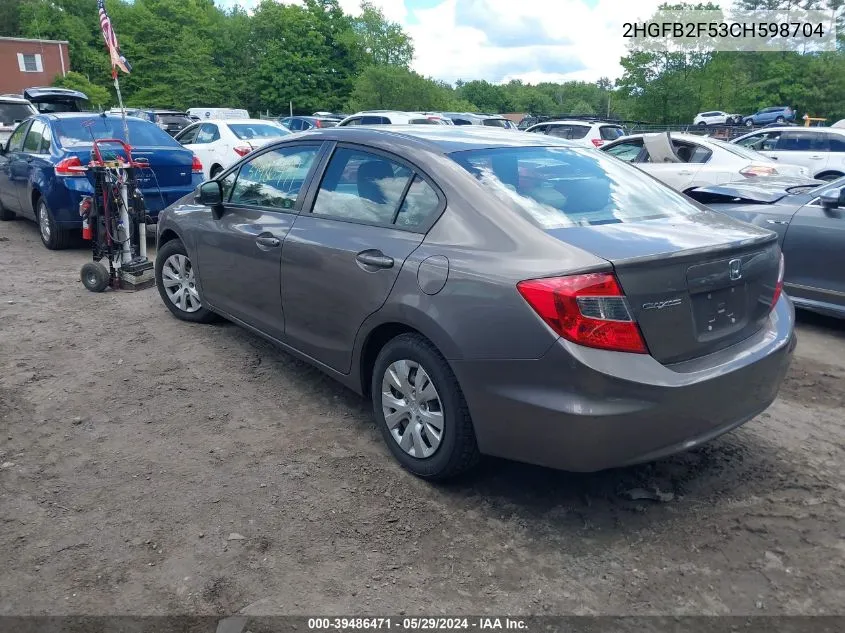 2HGFB2F53CH598704 2012 Honda Civic Lx