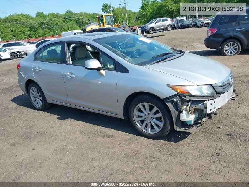 2HGFB2F9XCH532198 2012 Honda Civic Ex-L