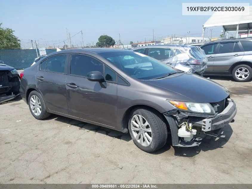 2012 Honda Civic Ex-L VIN: 19XFB2F92CE303069 Lot: 39489881