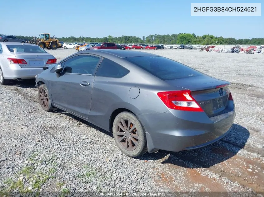 2012 Honda Civic Ex VIN: 2HGFG3B84CH524621 Lot: 39497554