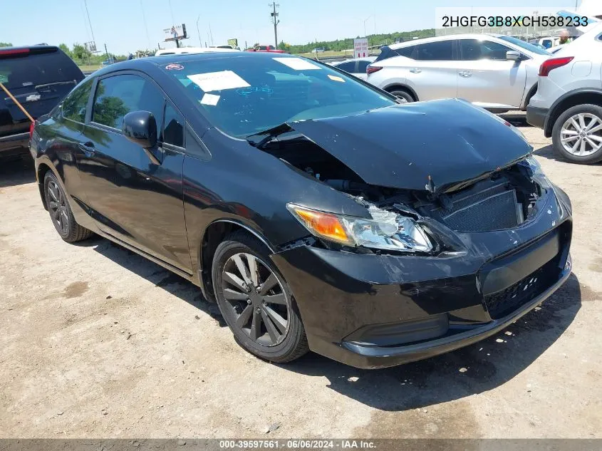 2HGFG3B8XCH538233 2012 Honda Civic Ex