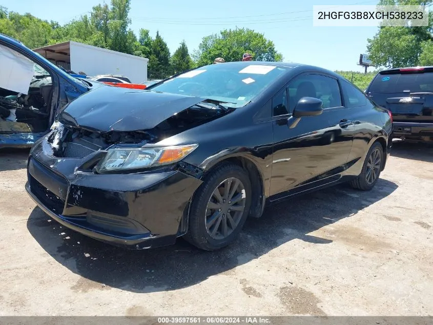 2HGFG3B8XCH538233 2012 Honda Civic Ex