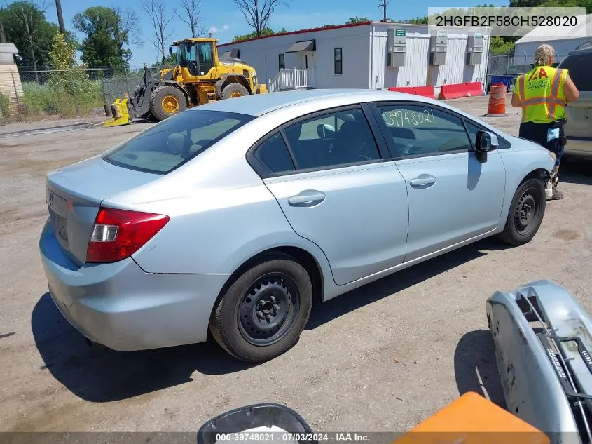 2HGFB2F58CH528020 2012 Honda Civic Lx