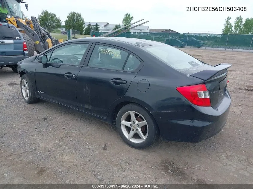 2HGFB2E56CH503408 2012 Honda Civic Lx