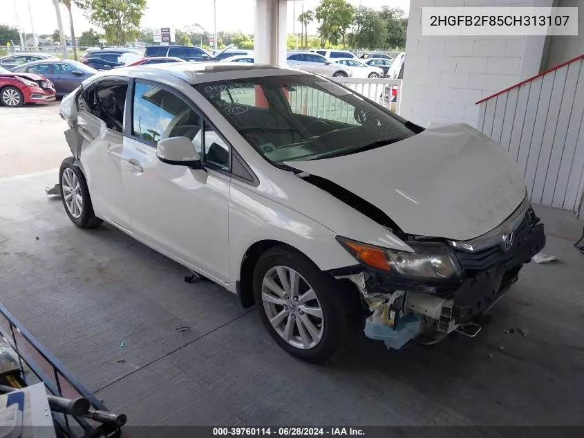 2012 Honda Civic Ex VIN: 2HGFB2F85CH313107 Lot: 39760114