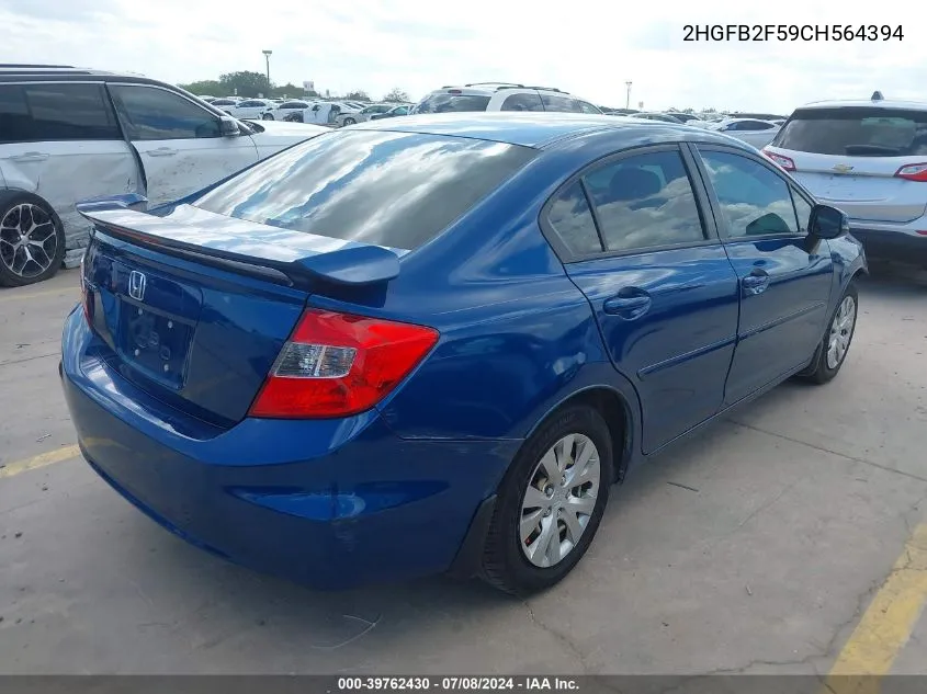 2HGFB2F59CH564394 2012 Honda Civic Lx