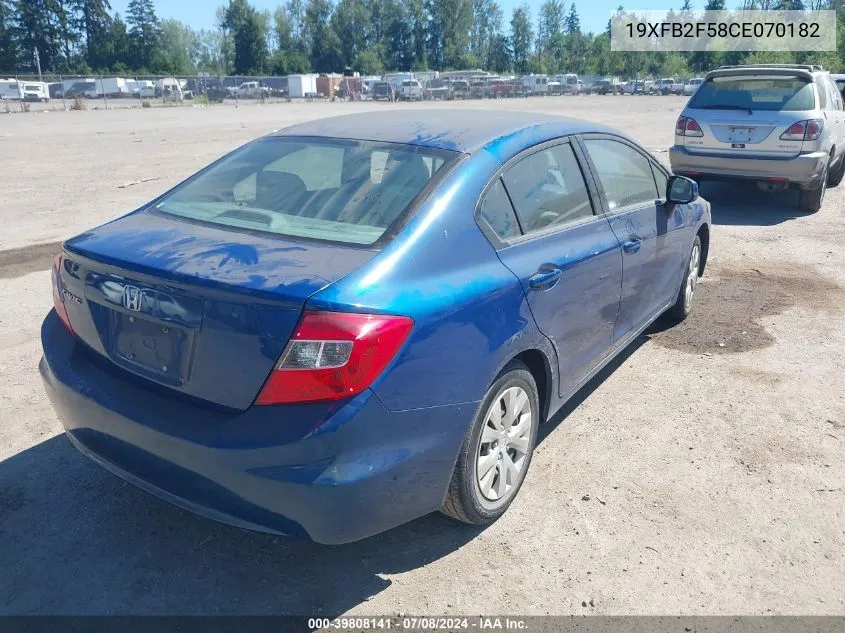 19XFB2F58CE070182 2012 Honda Civic Lx