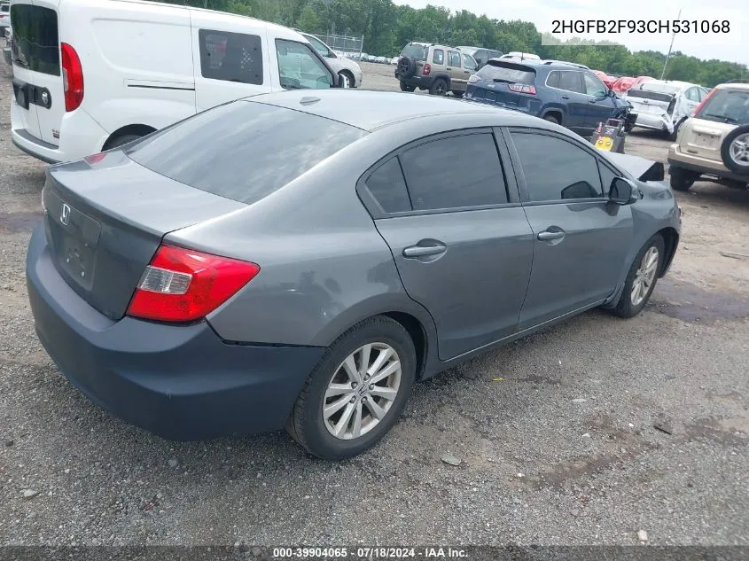 2HGFB2F93CH531068 2012 Honda Civic Ex-L