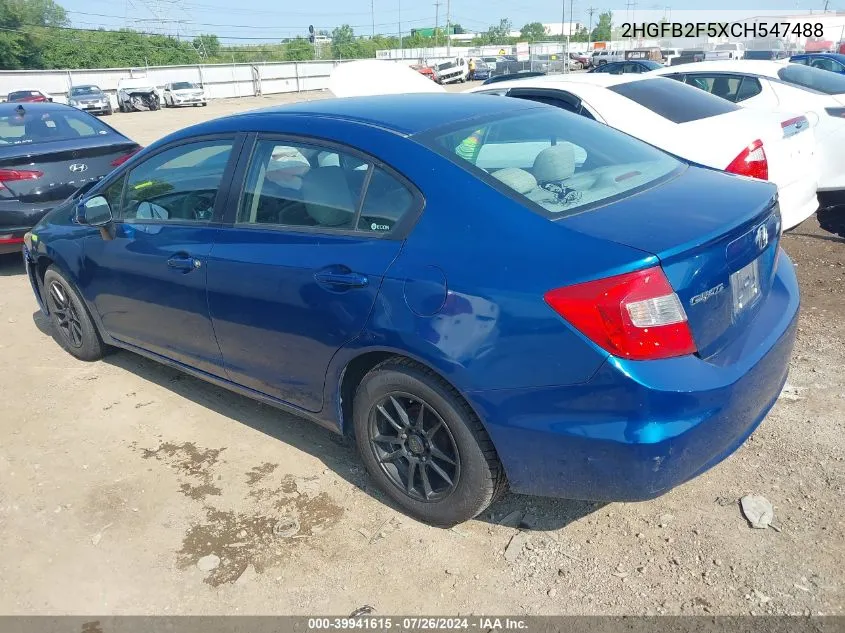 2HGFB2F5XCH547488 2012 Honda Civic Lx