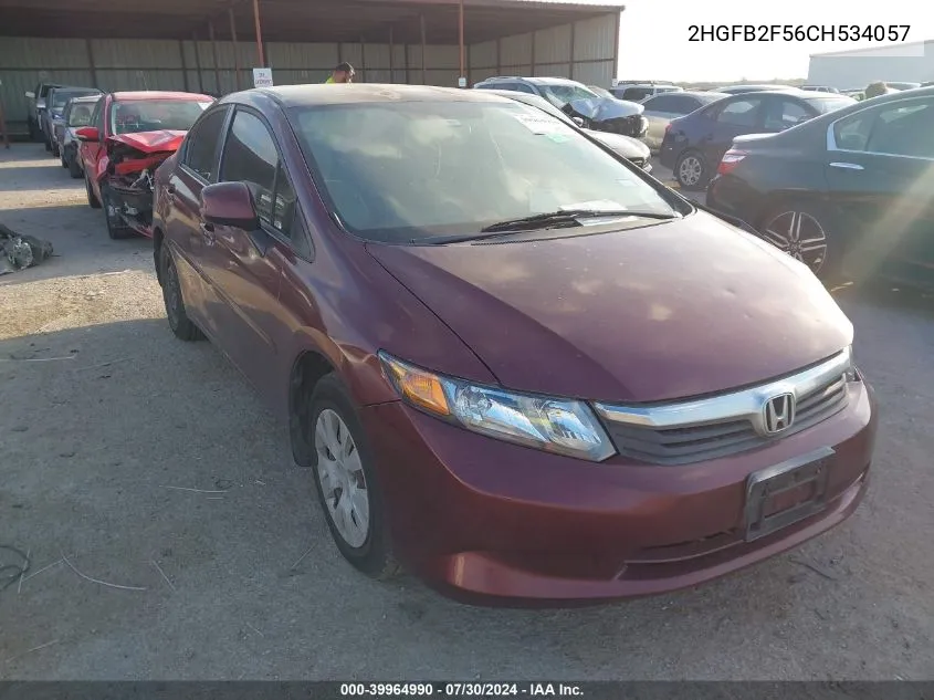 2HGFB2F56CH534057 2012 Honda Civic Lx