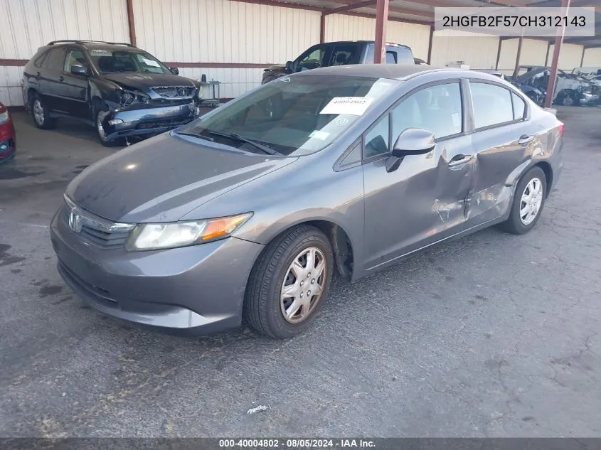 2HGFB2F57CH312143 2012 Honda Civic Lx