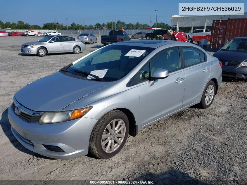 2HGFB2F97CH536029 2012 Honda Civic Ex-L