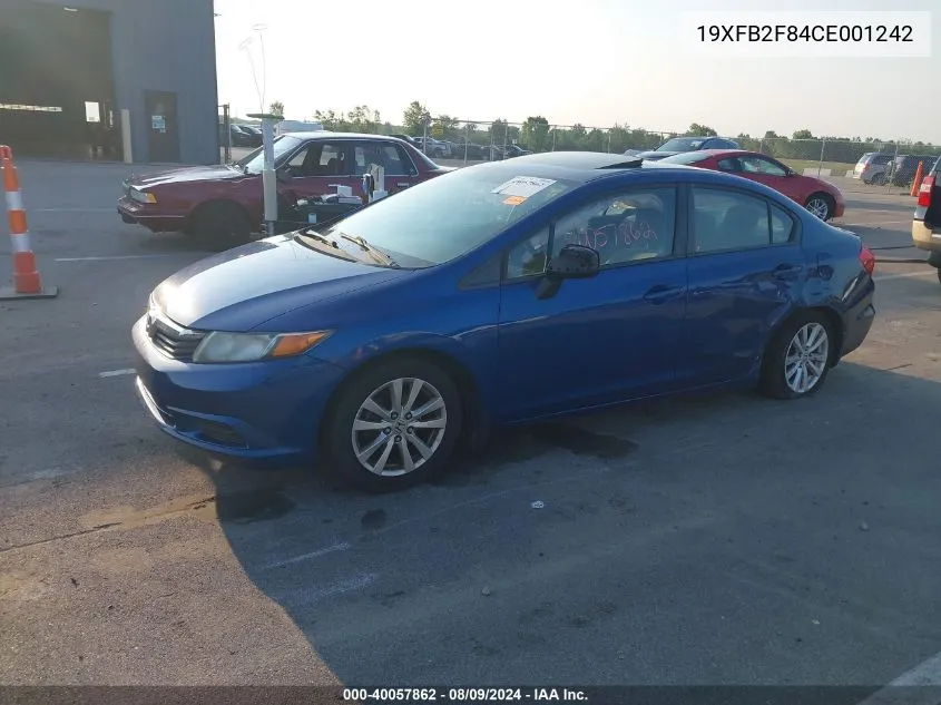 2012 Honda Civic Ex VIN: 19XFB2F84CE001242 Lot: 40057862