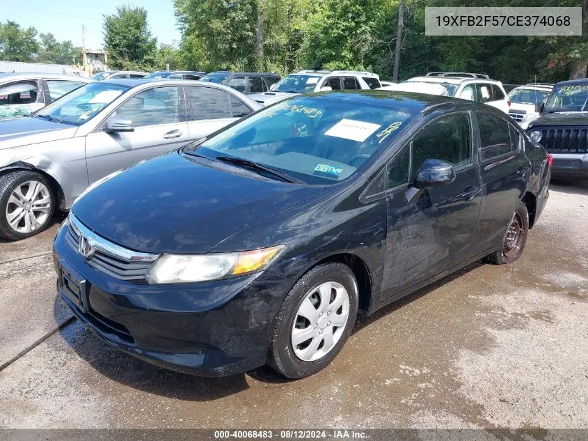 19XFB2F57CE374068 2012 Honda Civic Lx