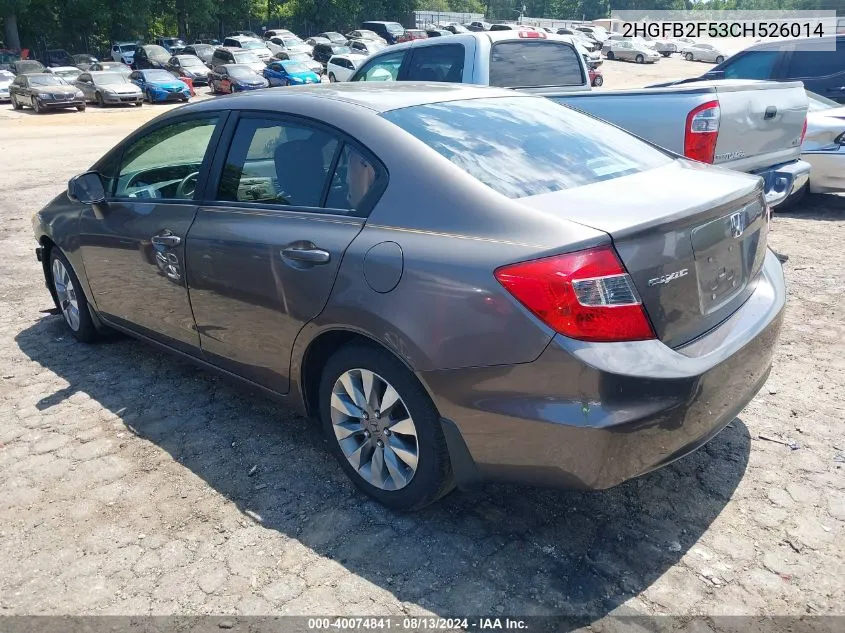 2HGFB2F53CH526014 2012 Honda Civic Lx