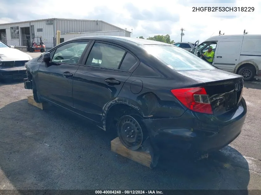 2HGFB2F53CH318229 2012 Honda Civic Lx