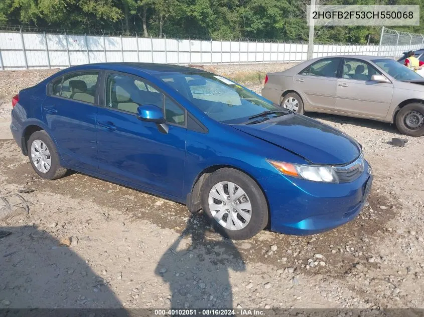 2HGFB2F53CH550068 2012 Honda Civic Lx