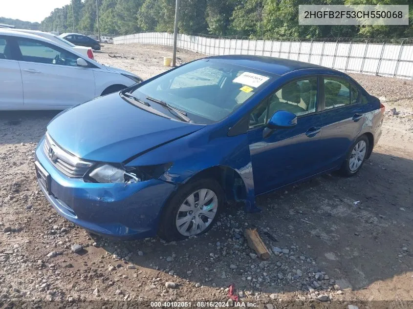 2HGFB2F53CH550068 2012 Honda Civic Lx