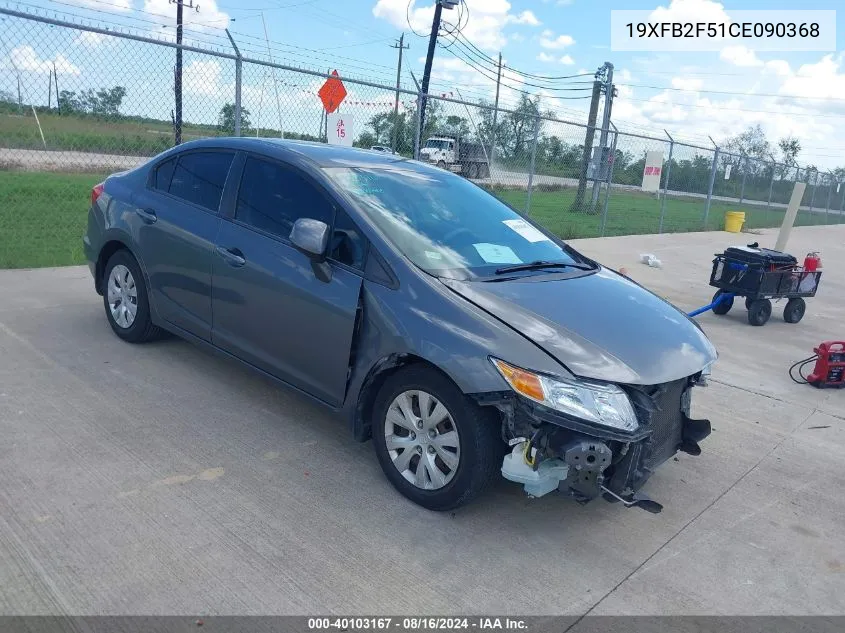 2012 Honda Civic Lx VIN: 19XFB2F51CE090368 Lot: 40103167