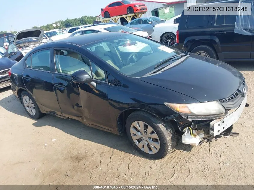 2HGFB2F57CH318248 2012 Honda Civic Lx