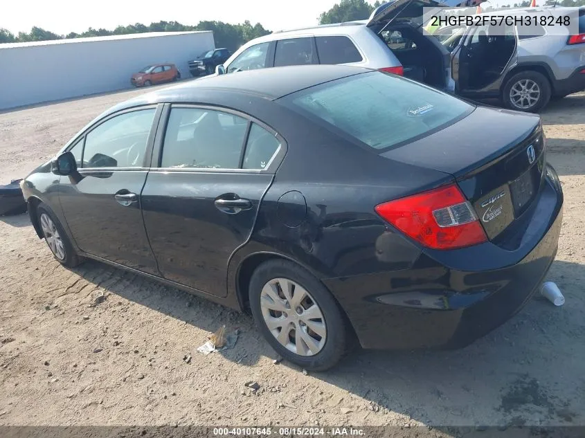 2HGFB2F57CH318248 2012 Honda Civic Lx