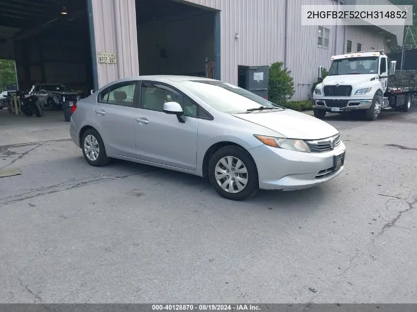 2HGFB2F52CH314852 2012 Honda Civic Lx