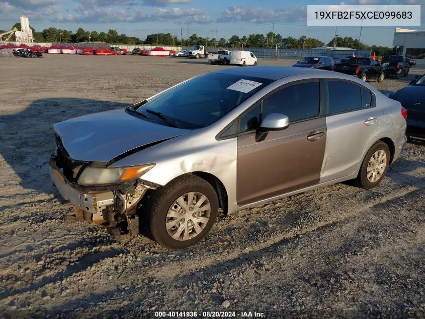 2012 Honda Civic Lx VIN: 19XFB2F5XCE099683 Lot: 40141936