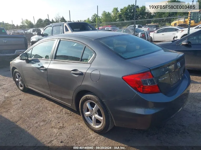 2012 Honda Civic Natural Gas VIN: 19XFB5F58CE003485 Lot: 40145940