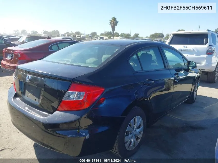 2HGFB2F55CH569611 2012 Honda Civic Lx