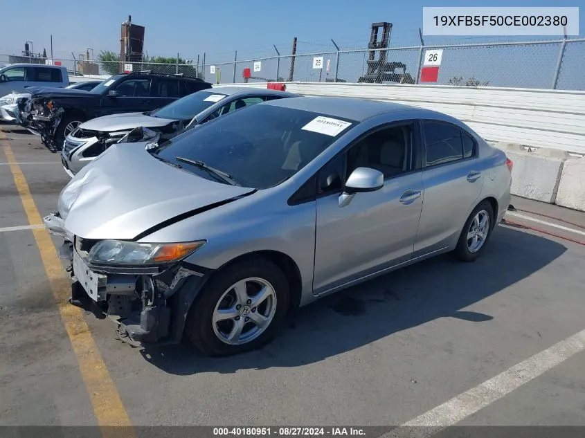 2012 Honda Civic Natural Gas VIN: 19XFB5F50CE002380 Lot: 40180951