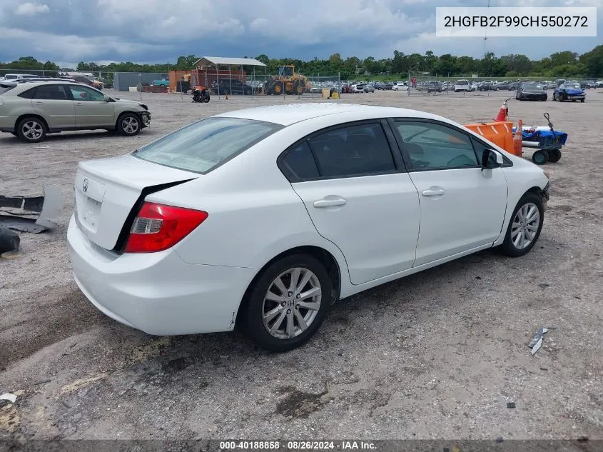 2012 Honda Civic Ex-L VIN: 2HGFB2F99CH550272 Lot: 40188858