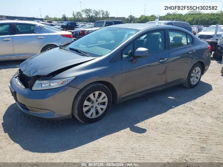 2HGFB2F55CH302582 2012 Honda Civic Lx