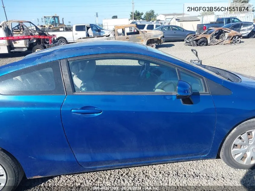 2HGFG3B56CH551874 2012 Honda Civic Lx