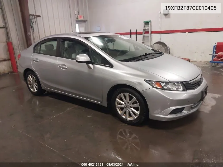 2012 Honda Civic Ex VIN: 19XFB2F87CE010405 Lot: 40213121