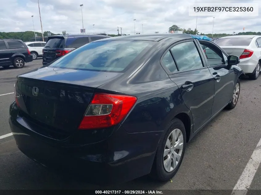 2012 Honda Civic Ex-L VIN: 19XFB2F97CE325360 Lot: 40217317