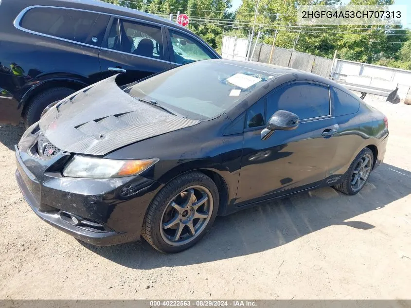 2012 Honda Civic Si VIN: 2HGFG4A53CH707313 Lot: 40222563