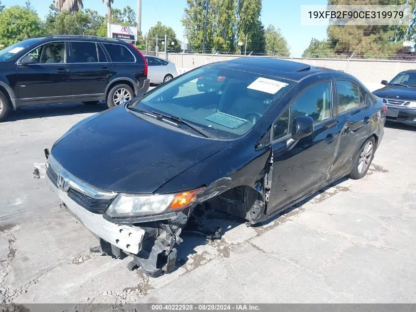 2012 Honda Civic Ex-L VIN: 19XFB2F90CE319979 Lot: 40222928