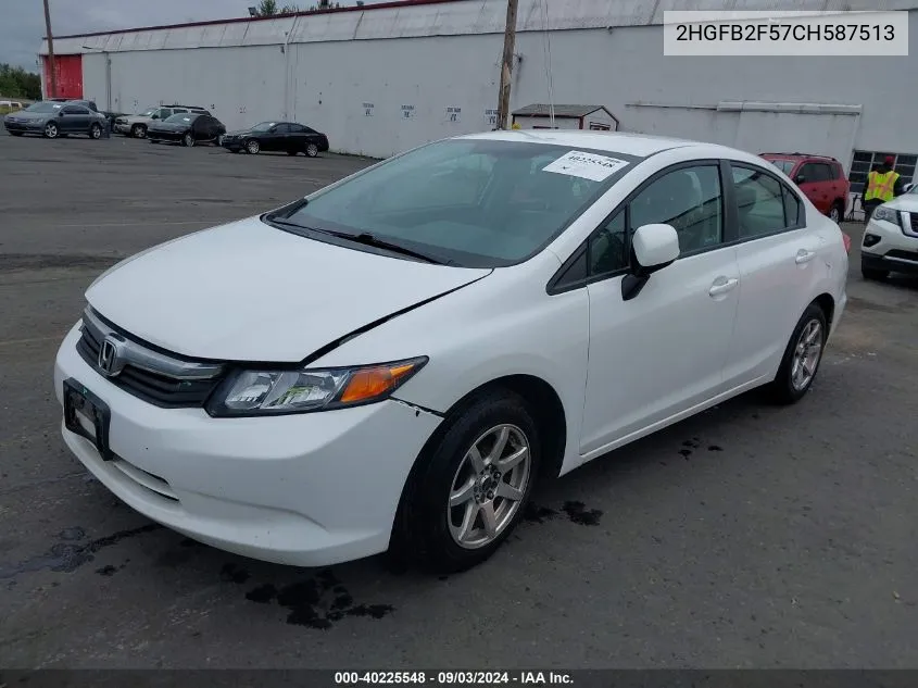 2HGFB2F57CH587513 2012 Honda Civic Lx